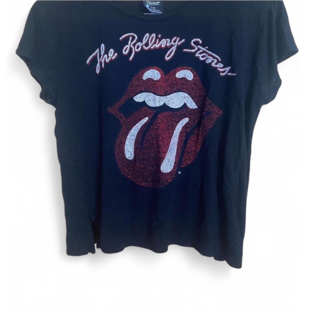 Women’s Baggy Rolling Stones Tongue Crop Top